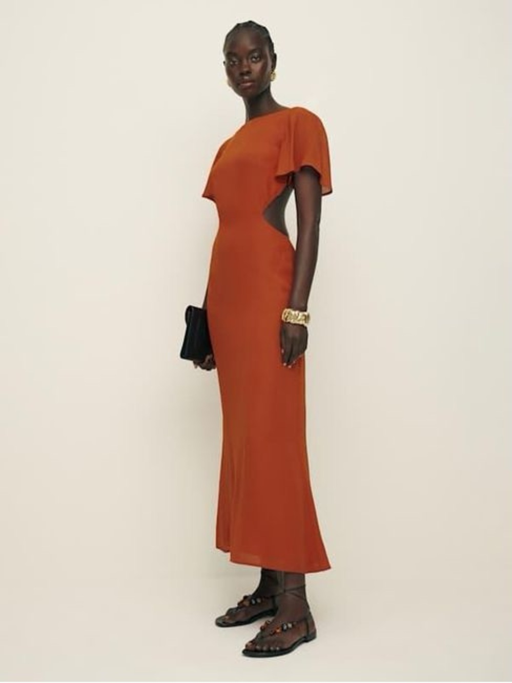 Reformation Rust Cutout Maxi Dress